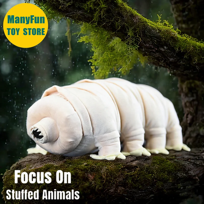 Tardigrade Plush Toy Realistic Water Bear Plushie Lifelike Moss Piglet Stuffed Animal Simulation Doll Toy Gift