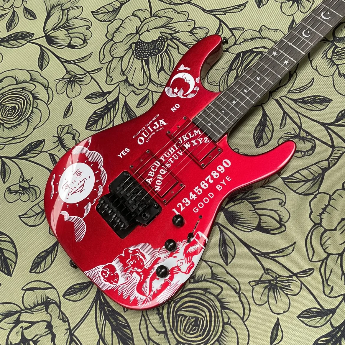 

Red bright lacquer electric guitar, moon star rosewood fingerboard guitars, beginner to intermediate electric guitarra