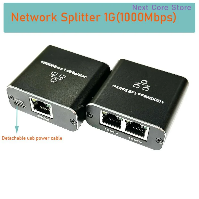 Network Cable Splitter With One To Two Simultaneous Internet Access RJ45 Splitter With One To Two Switch Ethernet Port Gigabit