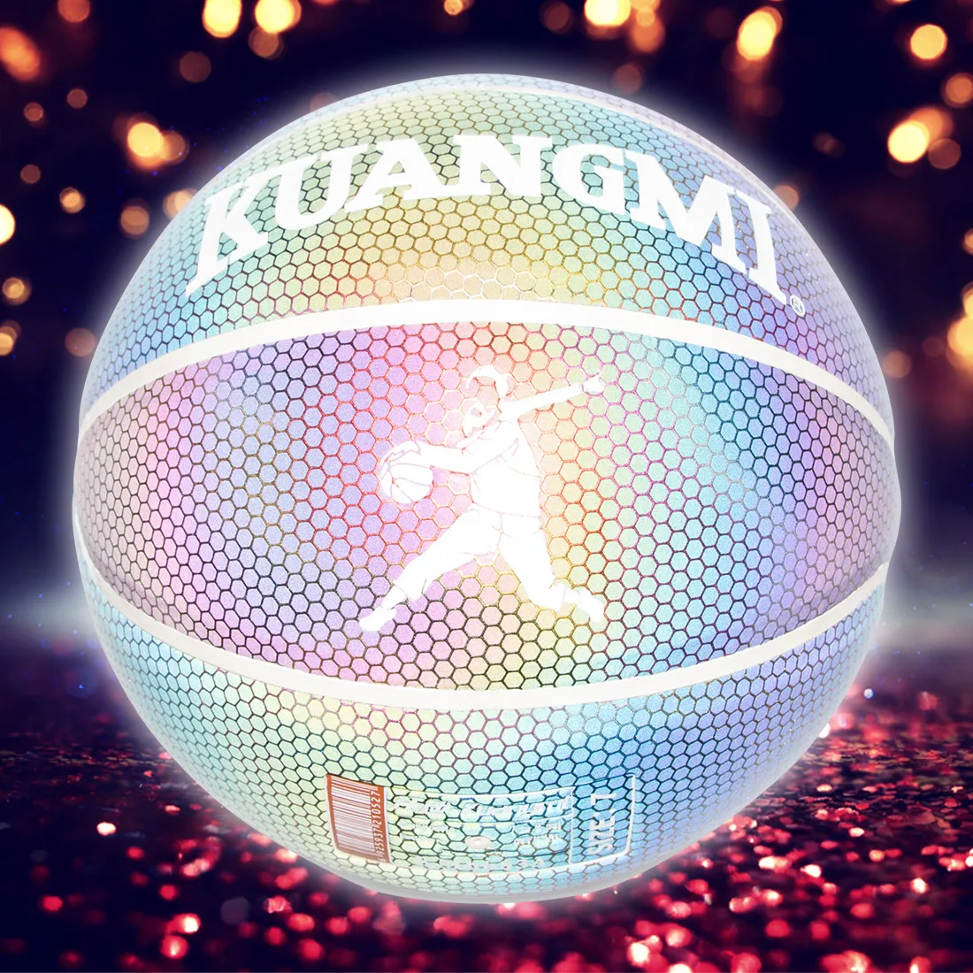 

Kuangmi Reflective Basketball Size 7 PU Material Training Balls Sport Goods Game Ball Men Women Indoor Outdoor