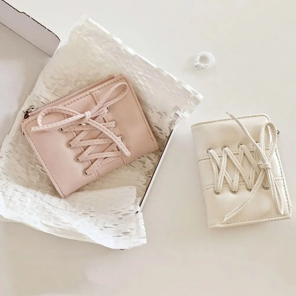 

Simple Korean Style Bow Wallet Ultra Thin Purse Card Bag Short Clutch Card Holder Coin Pouch Travel