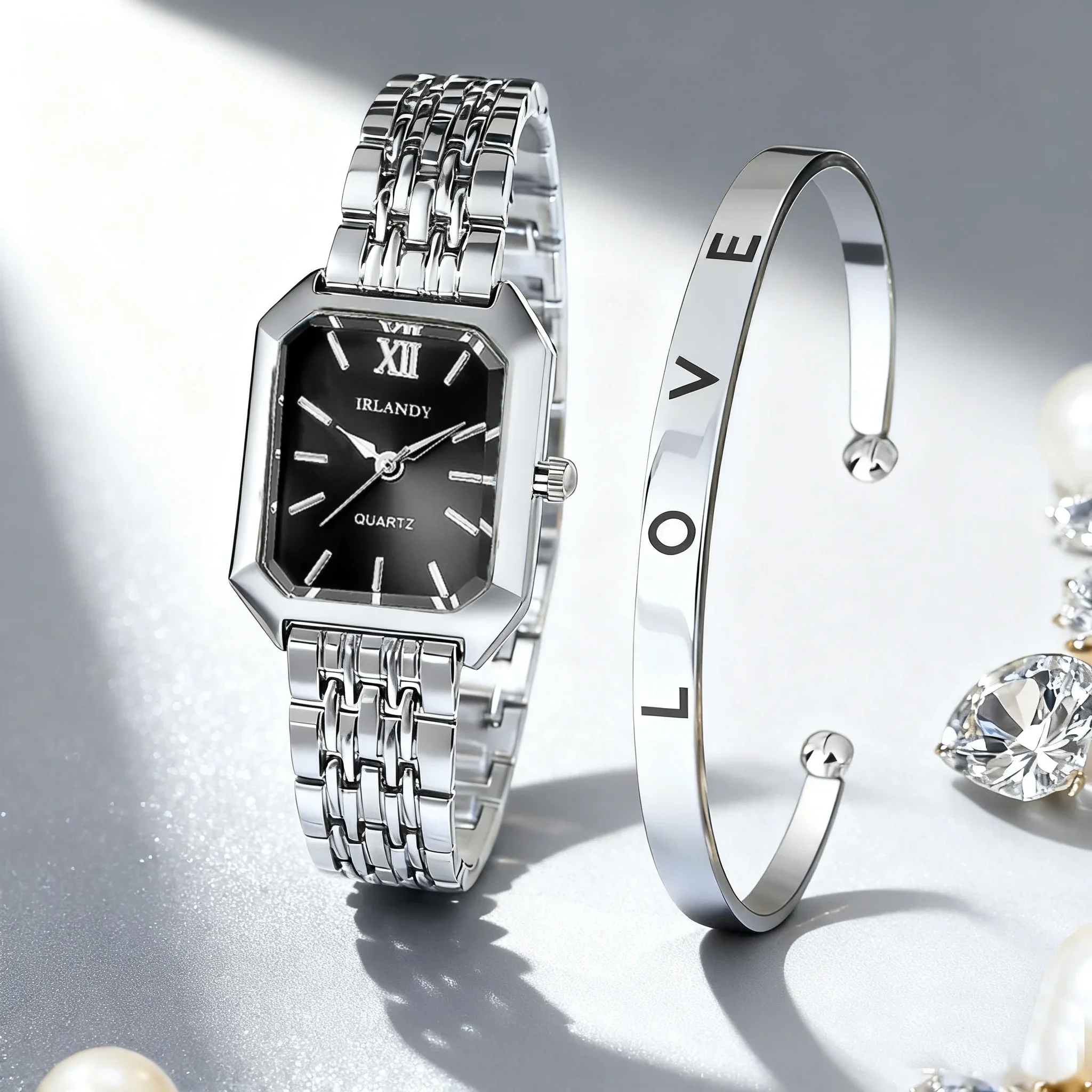 Trendy 2-Piece Quartz Watch & Accessory Bundle | Perfect Versatile Gift for Daily Wear