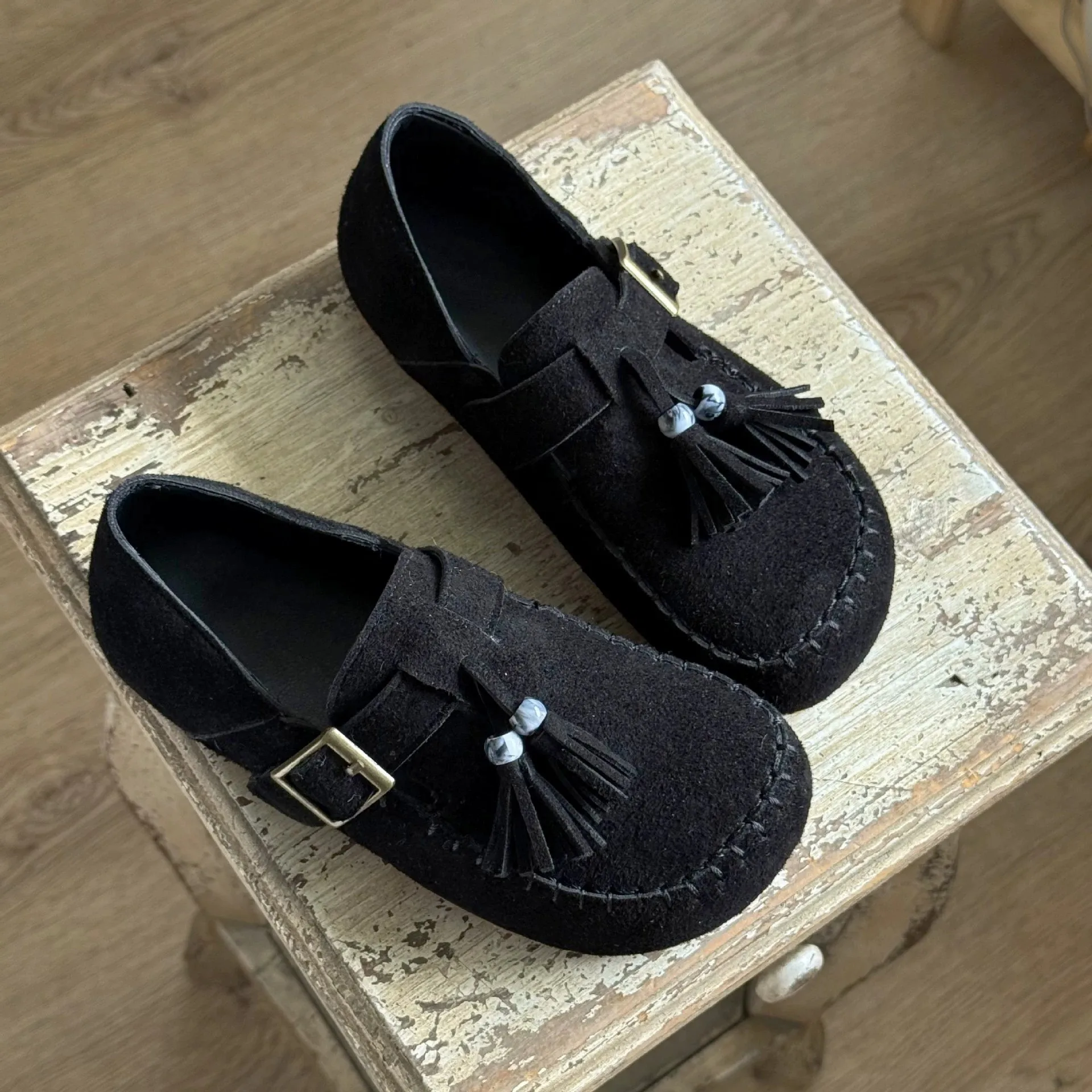 موضة شرابة الفتيات الخف-gommino ربيع الخريف عالية الجودة جلد الغزال الأطفال حذاء كاجوال جلد البقر الاطفال الشقق #4