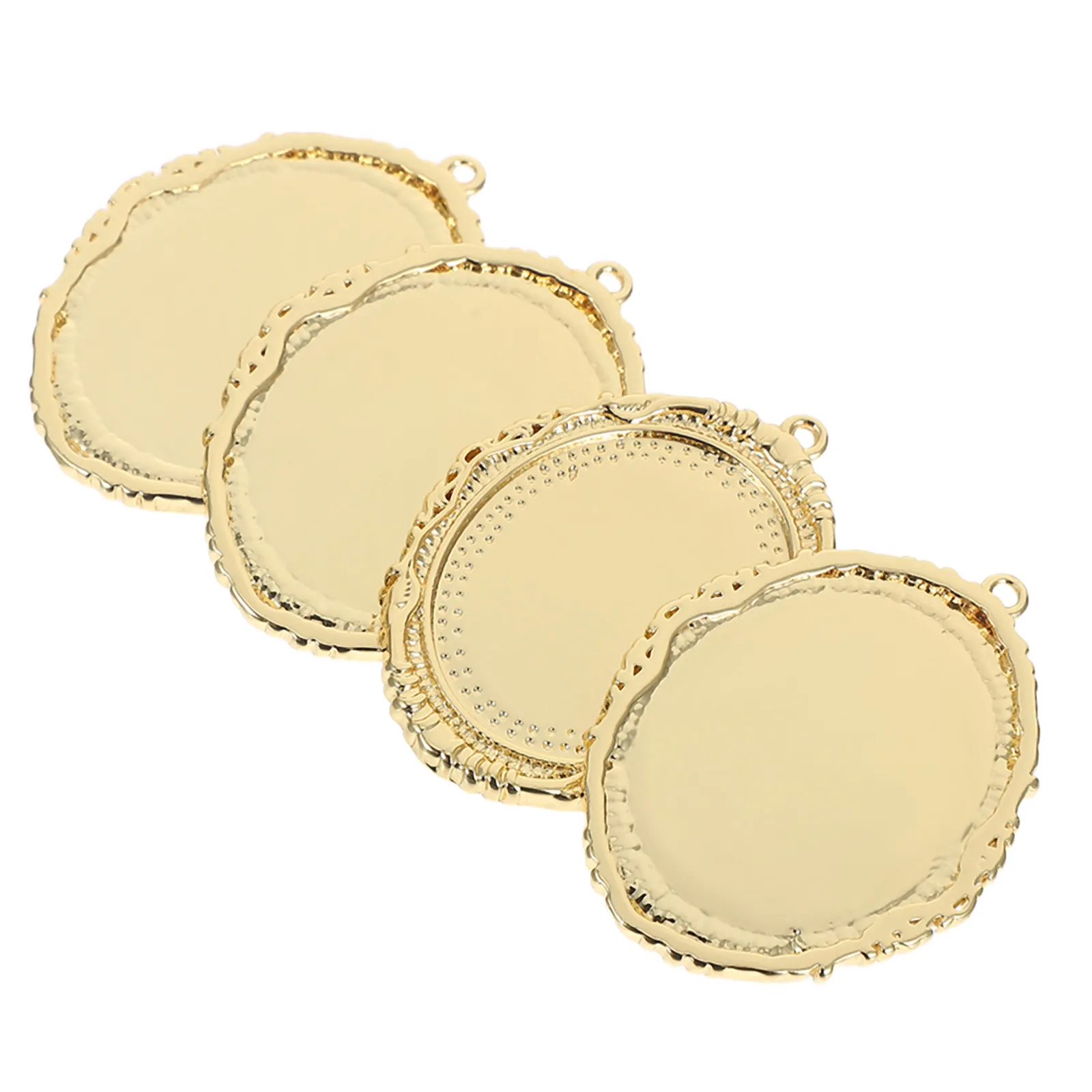 

4Pcs Baroque Pearl Pendant Settings Oval Bezel Tray Base Durable Frame DIY Jewelry Making Supplies Connector Charms