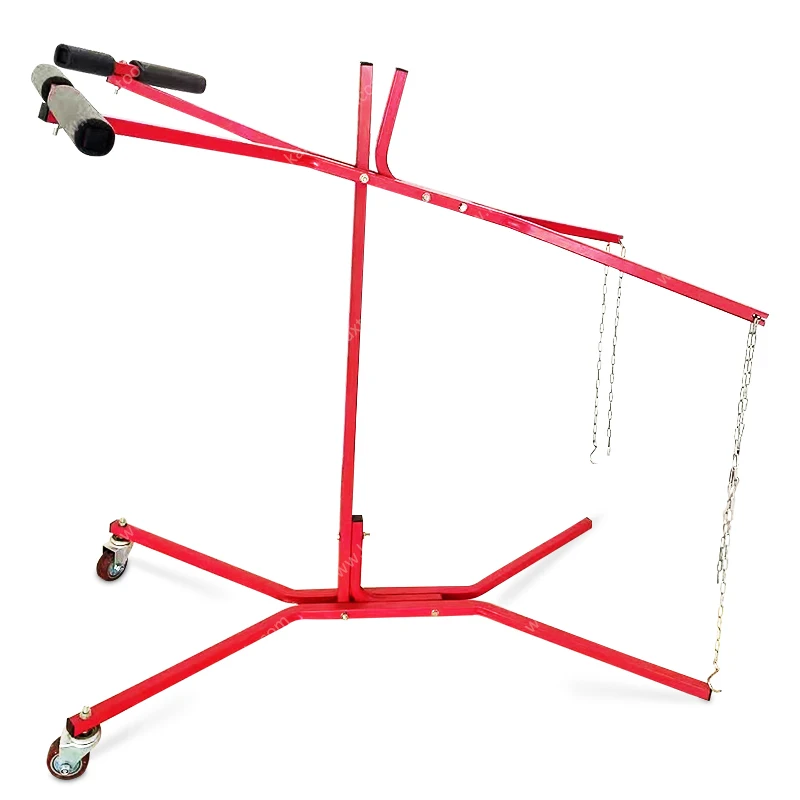 Paint Panel Stand With Adjustable padded arms and chains support bumpers during preparation and spraying