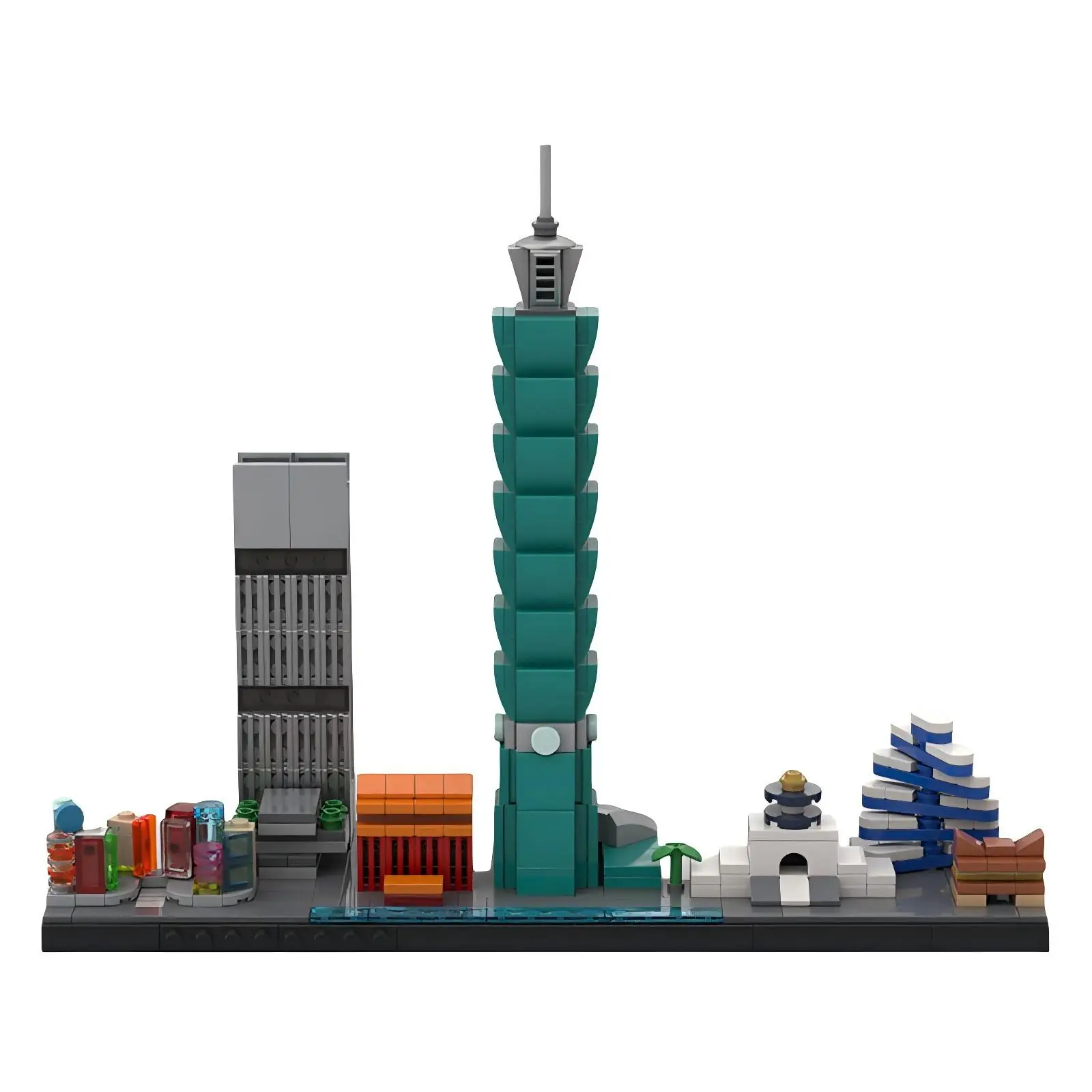 ตัวต่อโมเดลสถาปัตยกรรมเมืองชื่อดัง ท่ามกลางเมืองไทเป ชุดตัวต่อ DIY ของเล่นประกอบสำหรับเด็กและผู้ใหญ่ ของขวัญวันเกิด