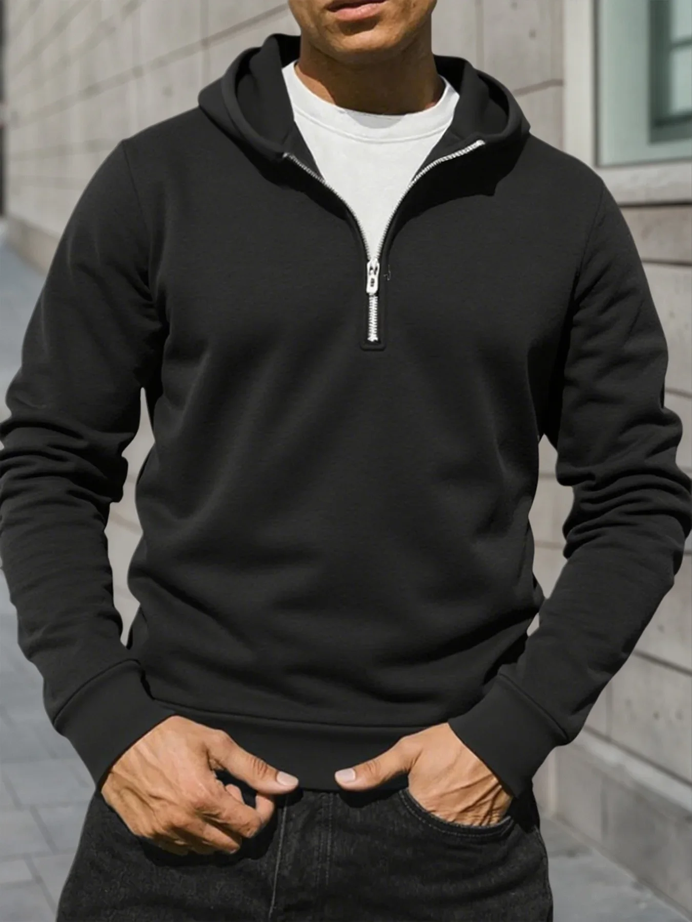 Autumn Winter Men's Hoodies Sweatshirt Cardigan Half Zipper Hooded Hoodies Jacket Sports Outdoor Daily Basic Casual Hooded