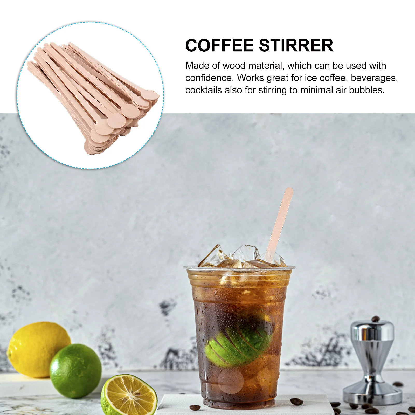 50 Pcs Coffee Drink Stirrers Stirring Stick Cocktail Mixing Spoon Rod Swizzle Wood Party Supplies Long Handle images - 6