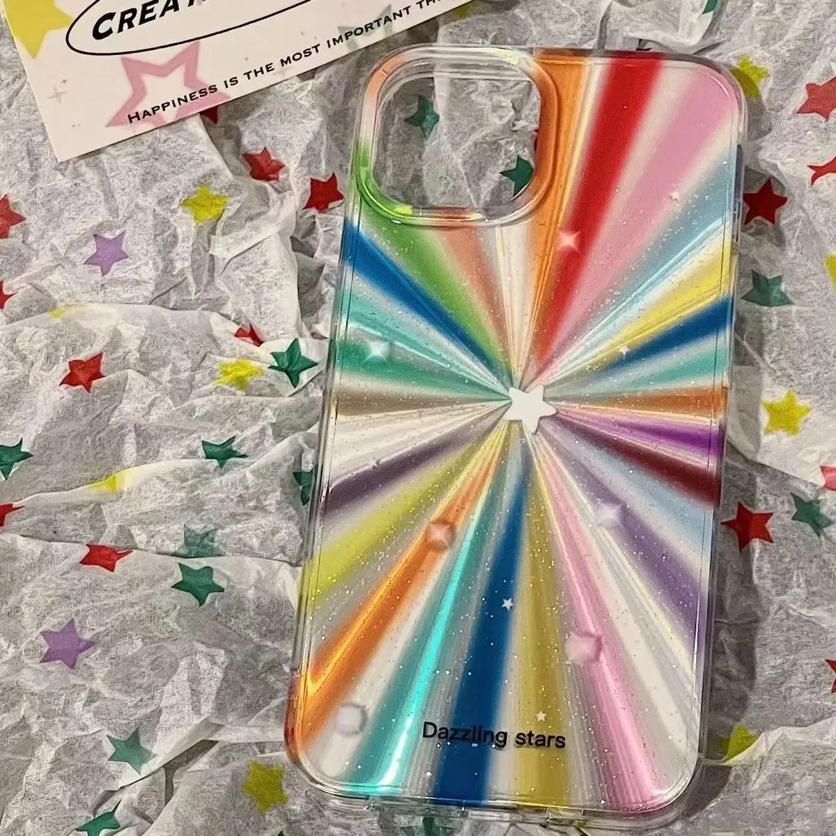 Exquisite Rainbow Aurora Polaris Phone Case For iPhone15 14 13 12 11Pro Max XR XS MAX 7 8 PlusY2K Girl Cute Anti Fall Back Cover