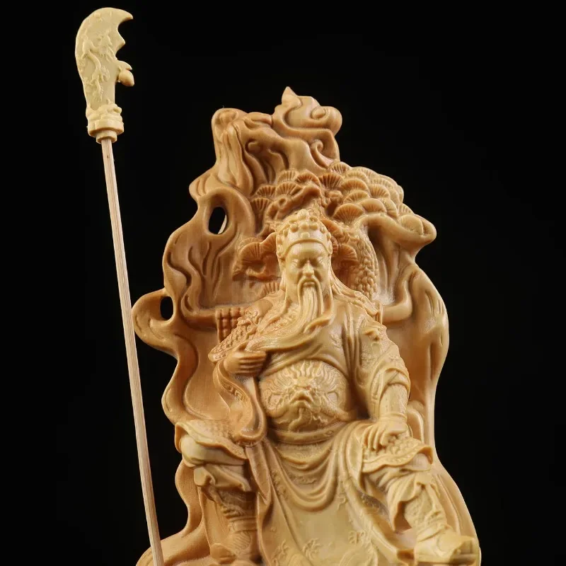 

Wooden Loyalty Guan Gong Figure Statue Solid Wood Carving China Luckfalls Guan Yu Home Room, Office Decoration Art Accessories