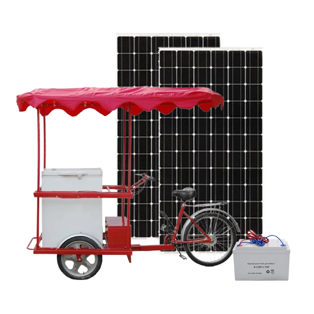 108litre 12v  Solar Powered Freezer From China Ice Cream Tricycle Rickshaw Cargo Transportation Popsicles Ice Cream and Drinks