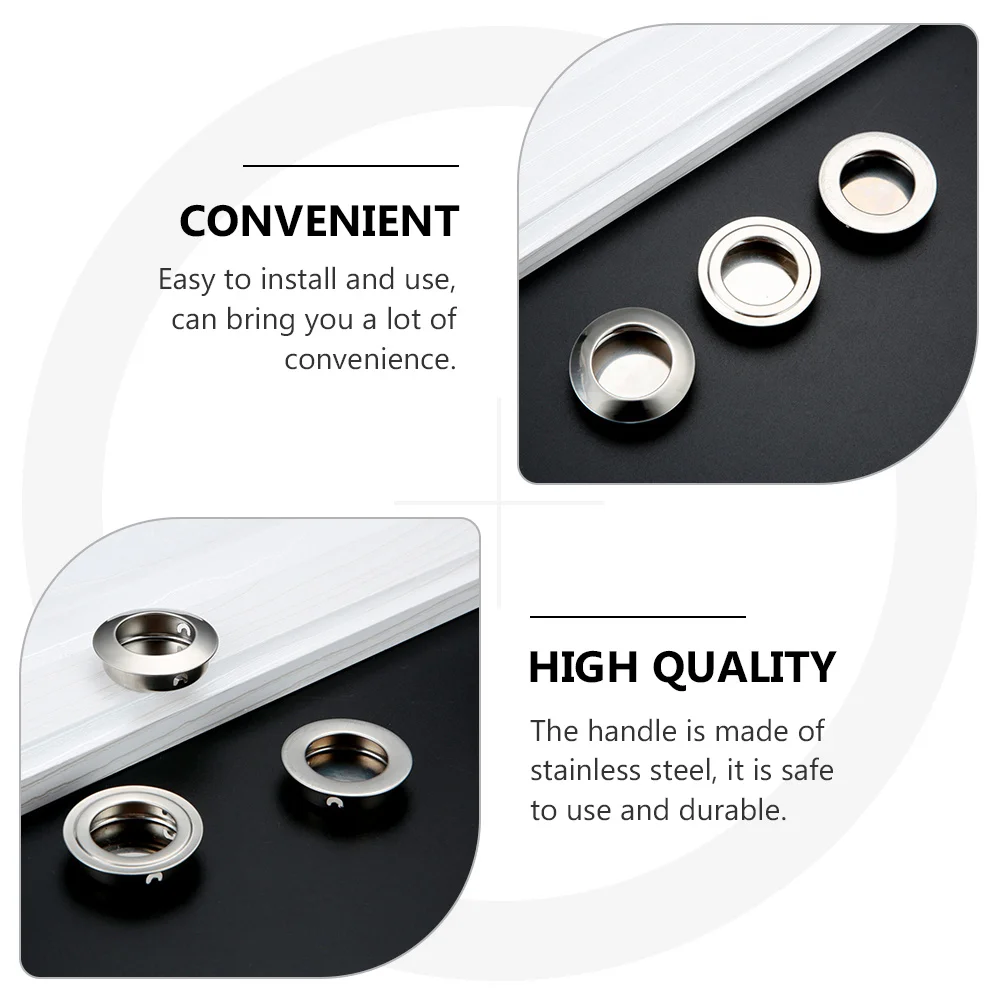 

40Pcs Invisible Stainless Flush Door Handles Embedded Wardrobe Pull Handles Practical Durable Furniture Pulls Stainless Handle
