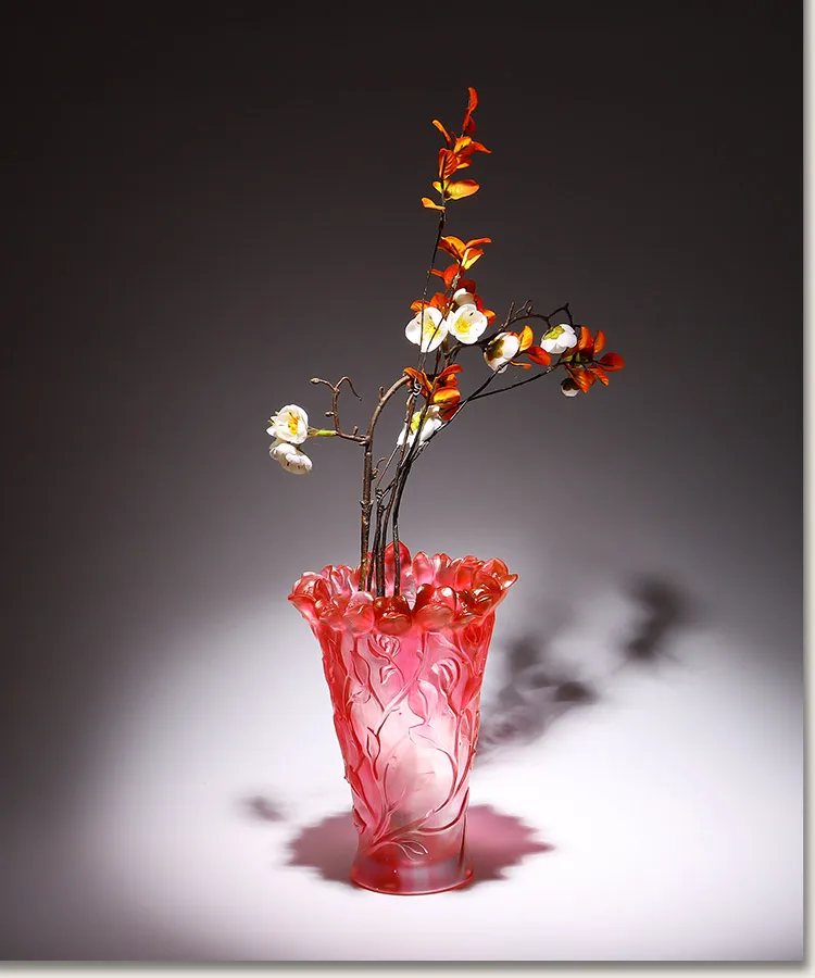 HYS Rhododendron vase modern Chinese living room entrance home decoration housewarming gift for friends to move high-end