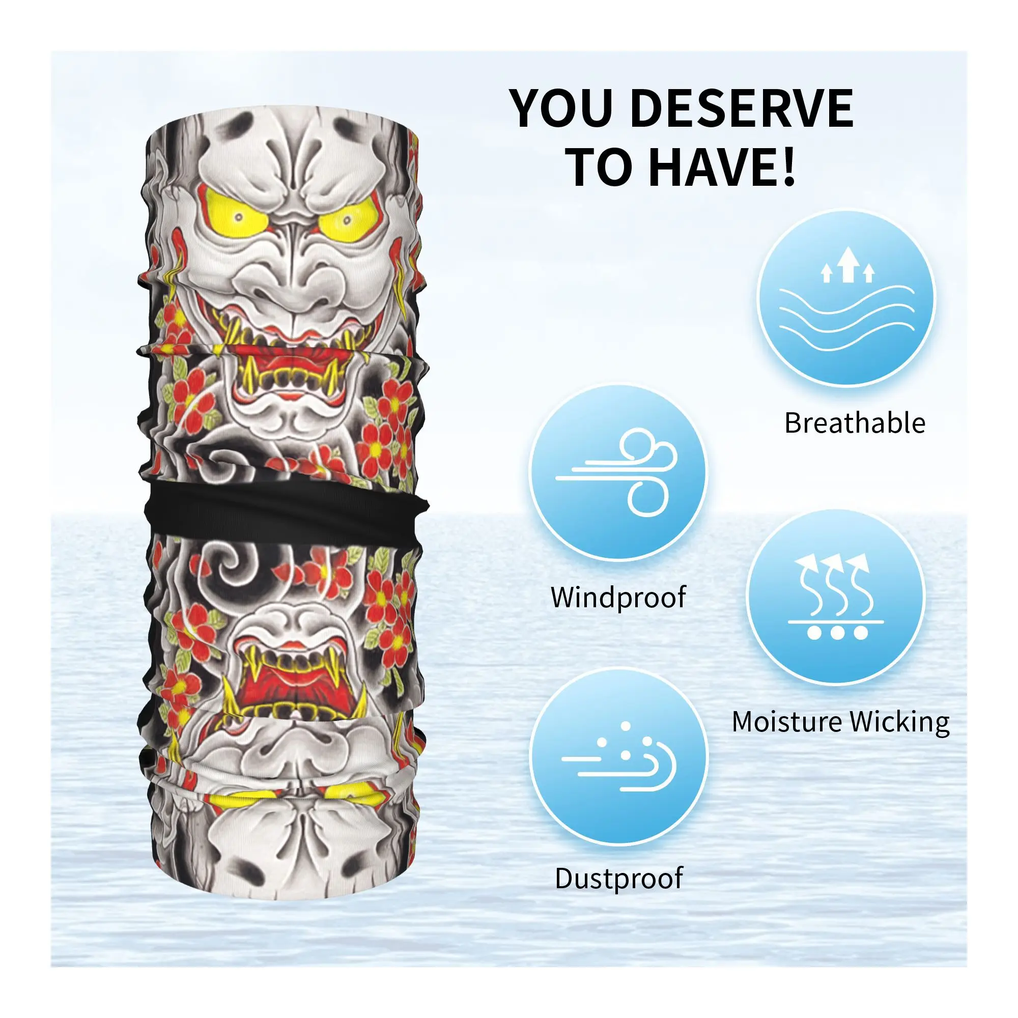 وشم جورو ماجيما هانيا (مع الزهور) قناع باندانا للرقبة مطبوع وشاح قناع وجه دافئ للرياضات الخارجية للجنسين والكبار في الشتاء