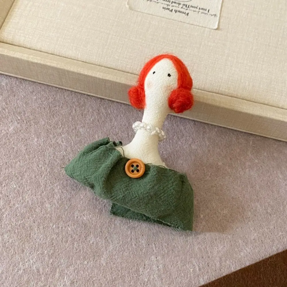 مجعد الشعر فتاة القماش النسيج بروش لطيف الرجعية الكرتون سترة دبوس دبوس الملحقات ليتل أرنب بروش الملابس التبعي #4