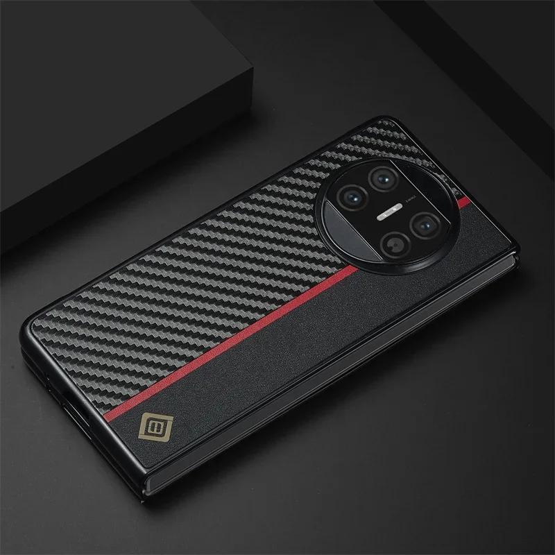 Ultrathin Carbon Fiber Leather Case For Huawei Mate XS2 X3 X5 P50 Pocket Honor Magic VS V2 Shockproof Case