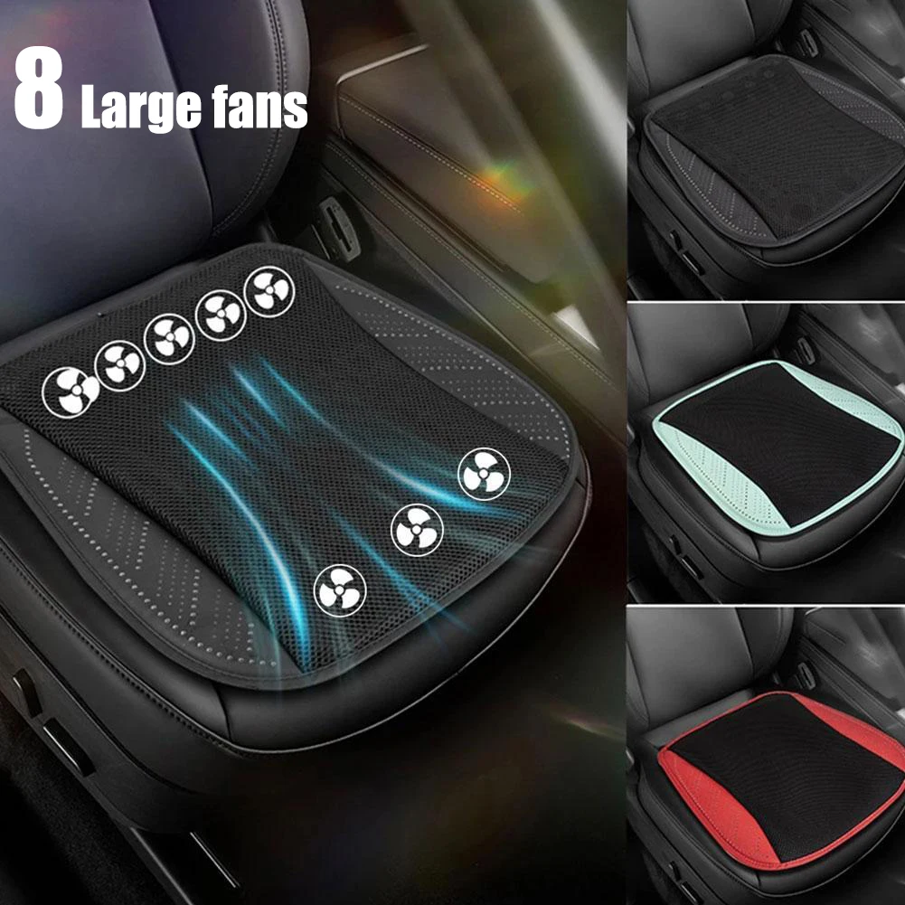 Summer Universal Car Cooling Cushion with 5/8 Fans, Three Wind Adjustment Cooled Chair Pad USB Seat Cushion Interior Accessories image 3