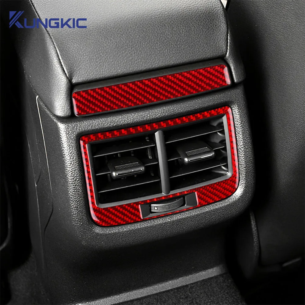 Real Soft Carbon Fiber Sticker For Seat Leon MK3 2013 2014 2015 2016 2017 2018 2019 2020 LHD RHD Car Rear Air Outlet Frame Trim