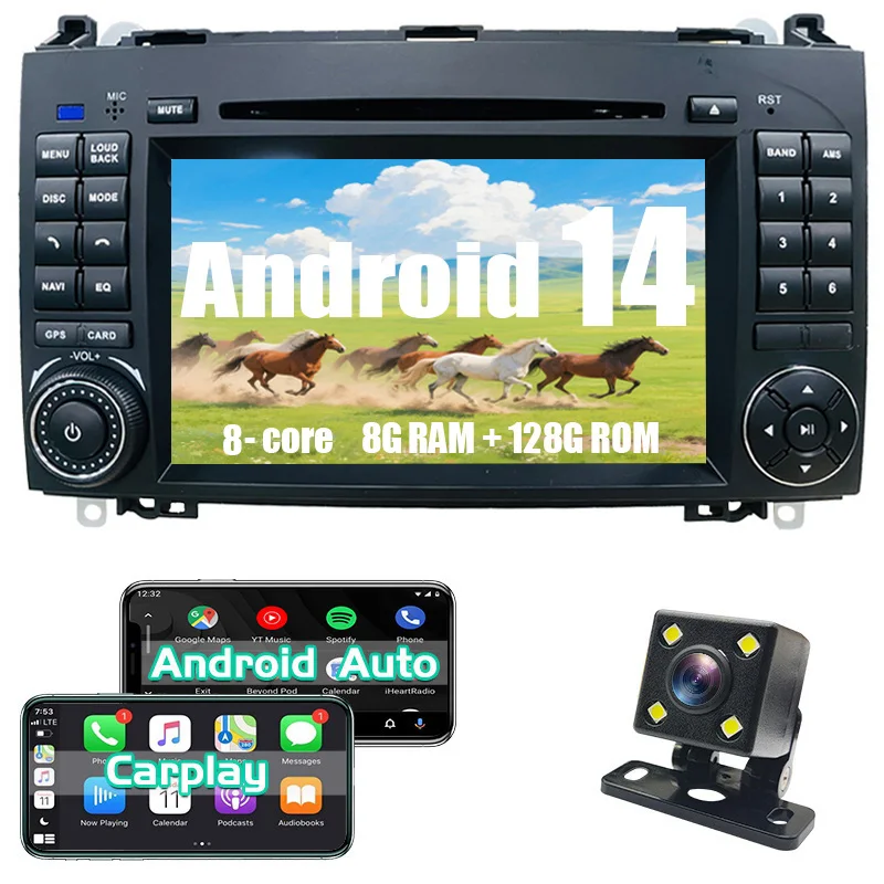 

Android car radio for Mercedes-Benz B200 2006-2012 stereo screen Carplay Android Auto Bluetooth GPS Navigation FM radio 7’