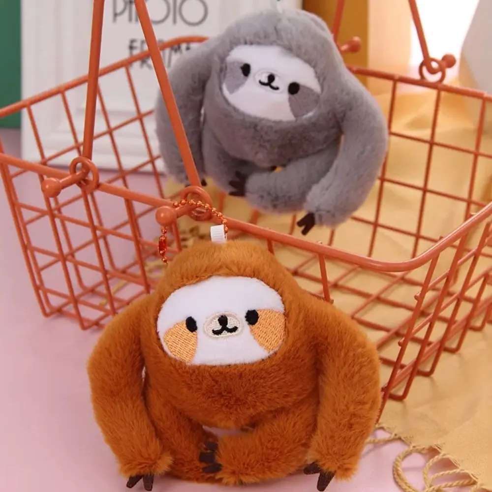 Plush Sloth Plush Keychain Backpack Charms Anti-lost Animal Monkey Dolls Cartoon Trinket Sloth Stuffed Pendants Children Gift