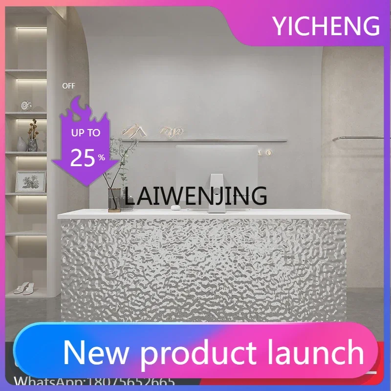 

LYY clothing store checkout page Simple modern water ripple stainless steel bar cabinet