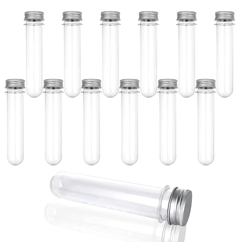 20Pcs Clear Plastic Test Tubes 110Ml Reusable Transparent Container Tubes For Candy Storage, Liquids, Bath Salts