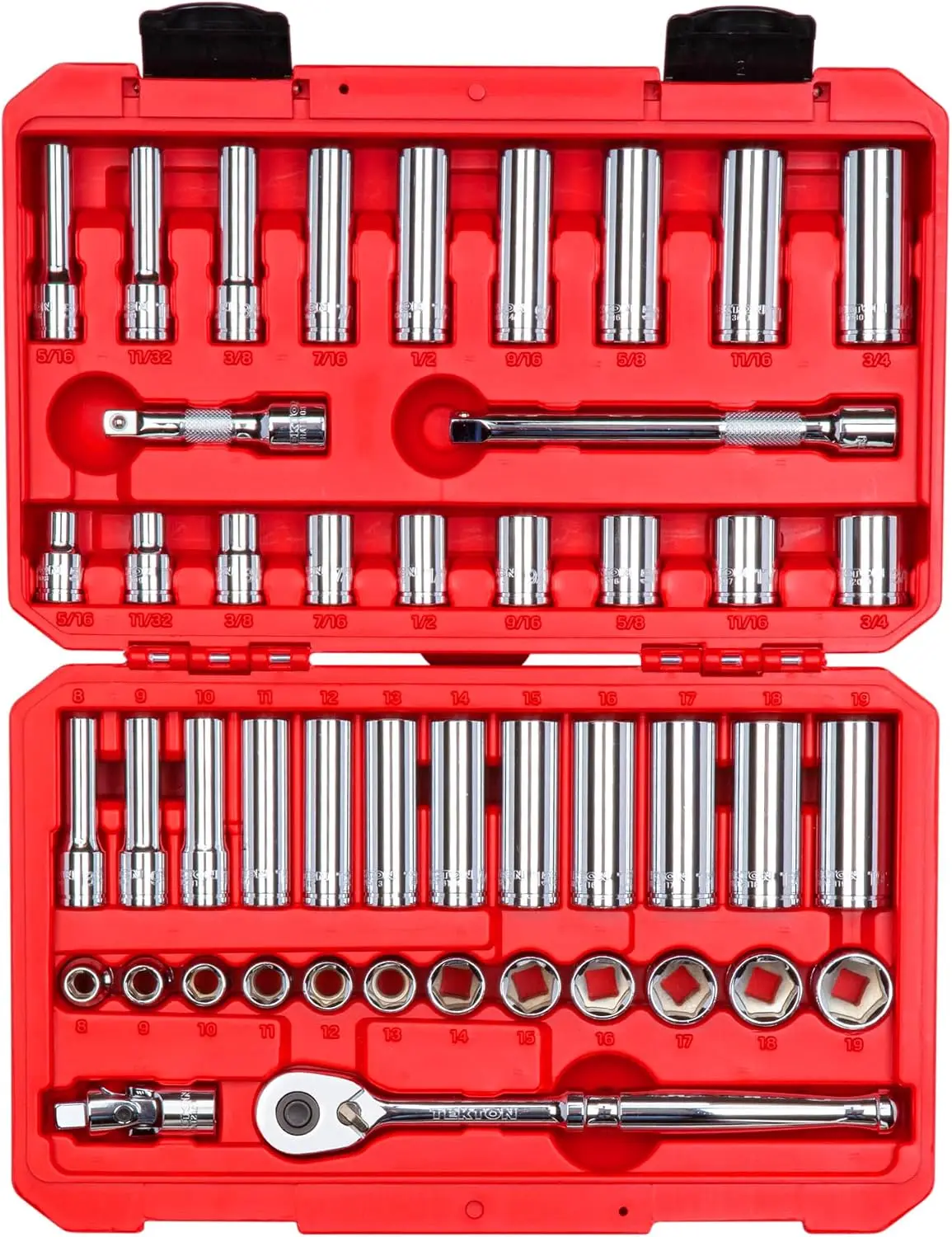 3/8 Inch Drive 6-Point Socket and Ratchet Set, 46-Piece (5/16-3/4 in., 8-19 mm) | SKT15301