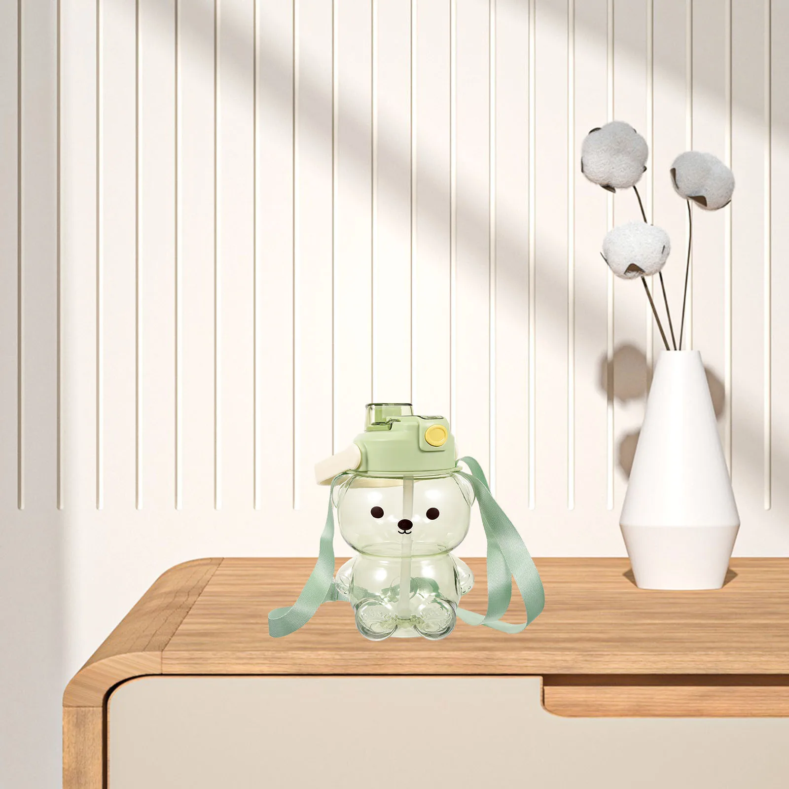 

Lovely Bear Water Bottle with Straw Large Size and Practical for Daily Use Ideal Gift for Families and Friends