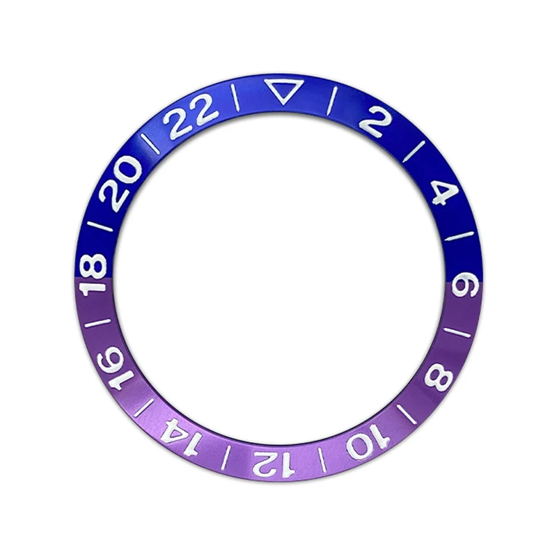 38 مللي متر x 30.6 مللي متر منحني ساعة ألومنيوم الحافة إدراج صالح ل NH35 NH36 SKX007 SKX009 GMT SUB ساعة حافظة 2-22 ساعة حلقة استبدال أجزاء #4