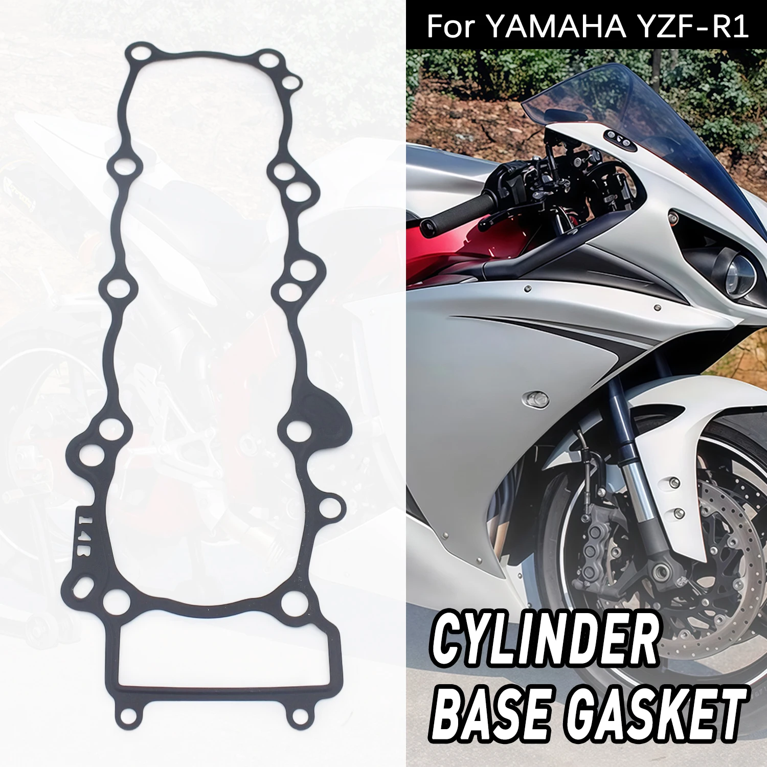 For Yamaha YZF-R1 YZF R1 YZFR1 2009 2010 2011 2012 2013 2014 14B-11351-00-00 Motorcycle Cylinder Base Gasket Replacement PartS