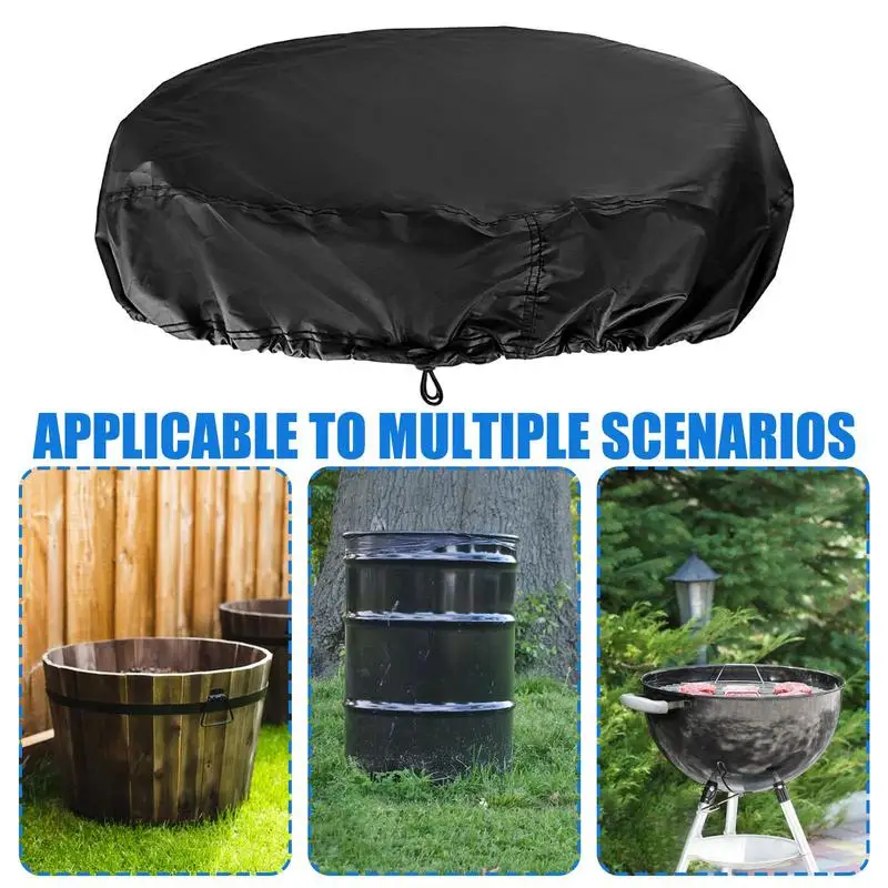 65cm 55 gallon drum cover Rain Barrel Cover High-Density Nylon Oxford Fabric Covers Oxford Cloth Bucket Cover Water Barrel Cover