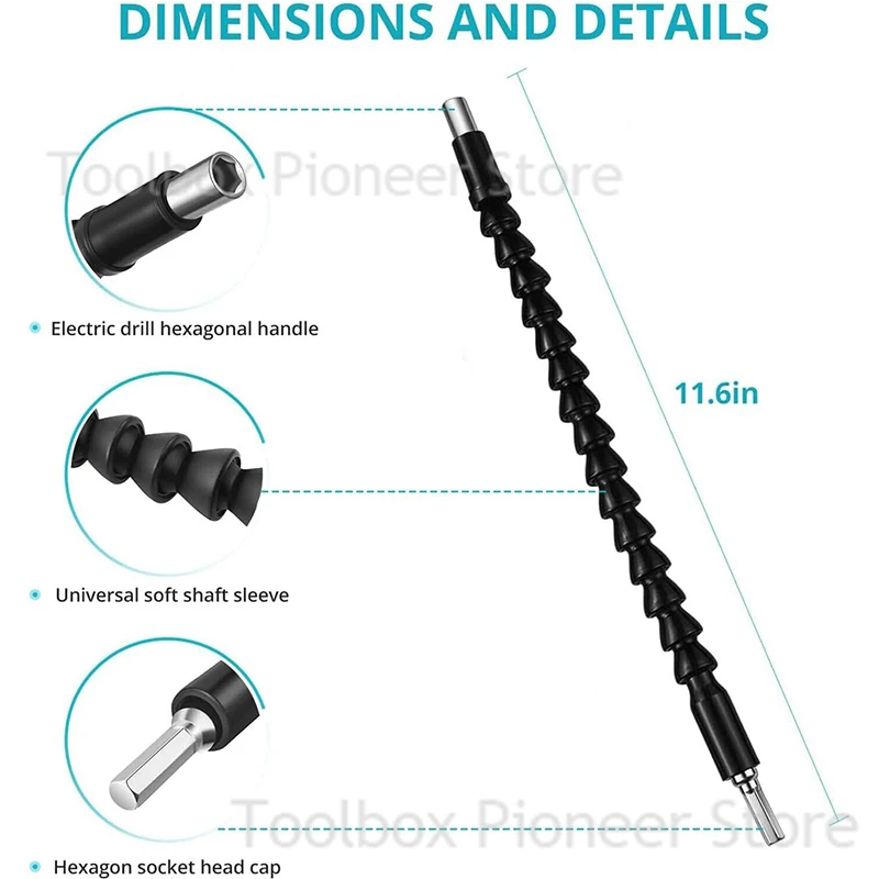 Pemegang mata bor fleksibel, ekstensi obeng fleksibel, ujung poros Hex, lembut untuk adaptor magnetik poros obeng listrik