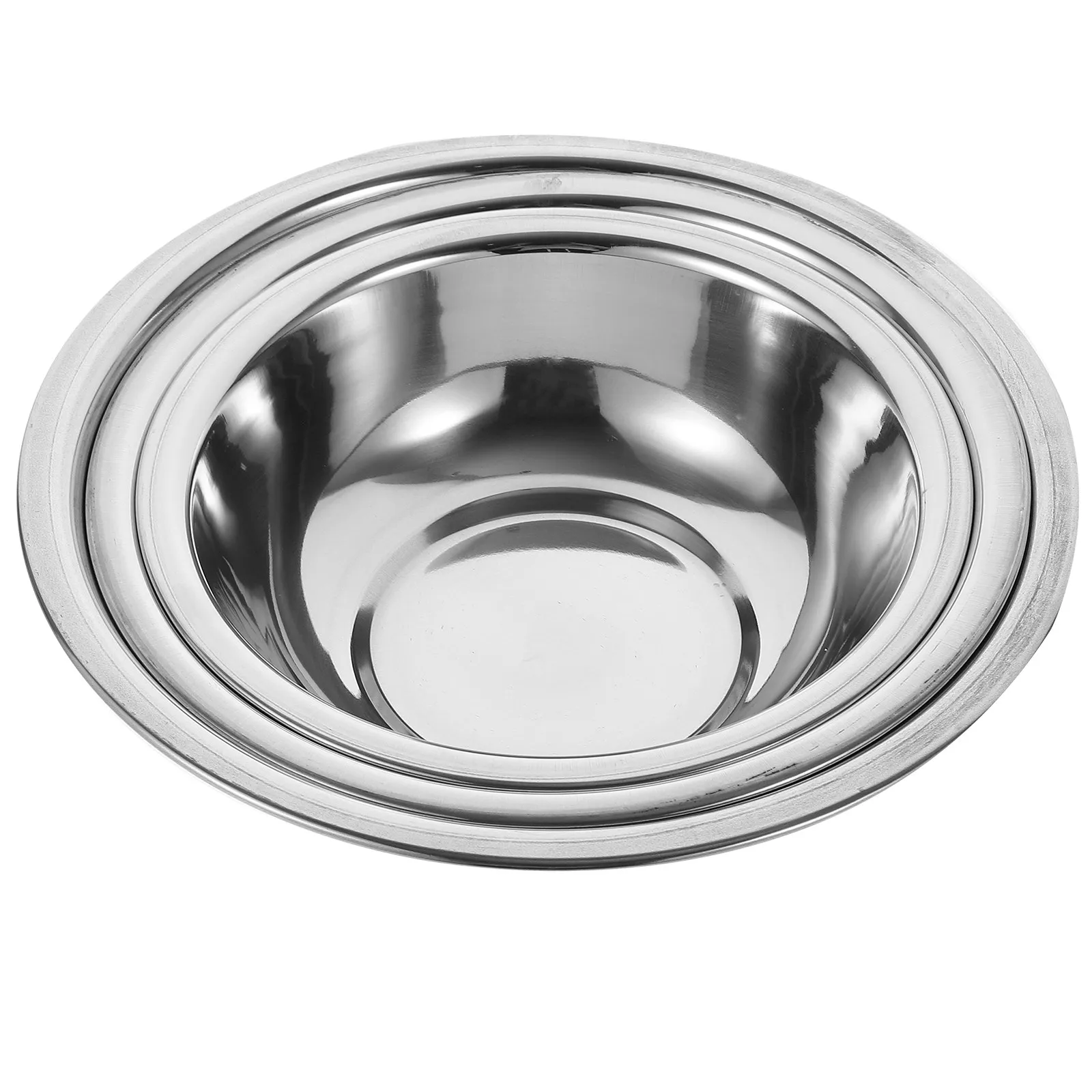 

3Pcs Thick Stainless Steel Basin Set Smooth Surface Kitchen Utility Bowl for Washing Produce Beating Eggs Cooking Prep