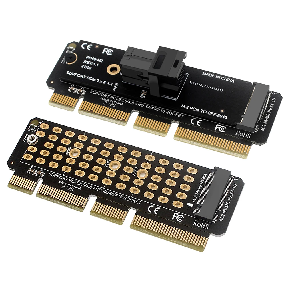

Карта преобразователя M.2 NVME в U.2 Mkey PCIeX4 в SFF8643 Карта адаптера жесткого диска Высокоскоростная карта акселератора M.2 M-Key Full Speed X4