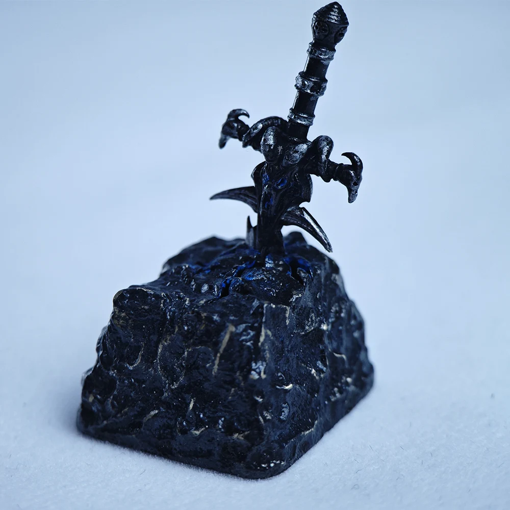 Capuchons de touches en métal 3D Frostourne Arthas Lich King Sword, touches en laiton, aucun profil, interrupteur croisé, capuchons rétroéclairés pour clavier mécanique, 1U