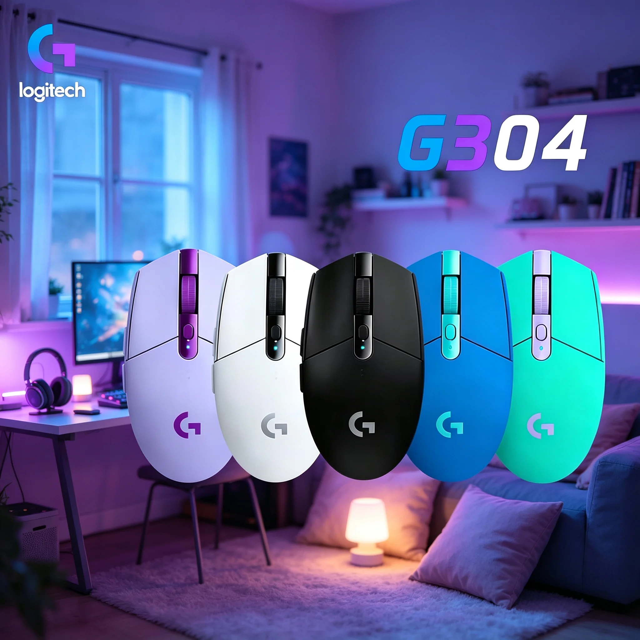 Logitech G304 Wireless Gaming Mouse Durable Housing For Frequent PUBG CS2 Valorant Fortnite Online Matches