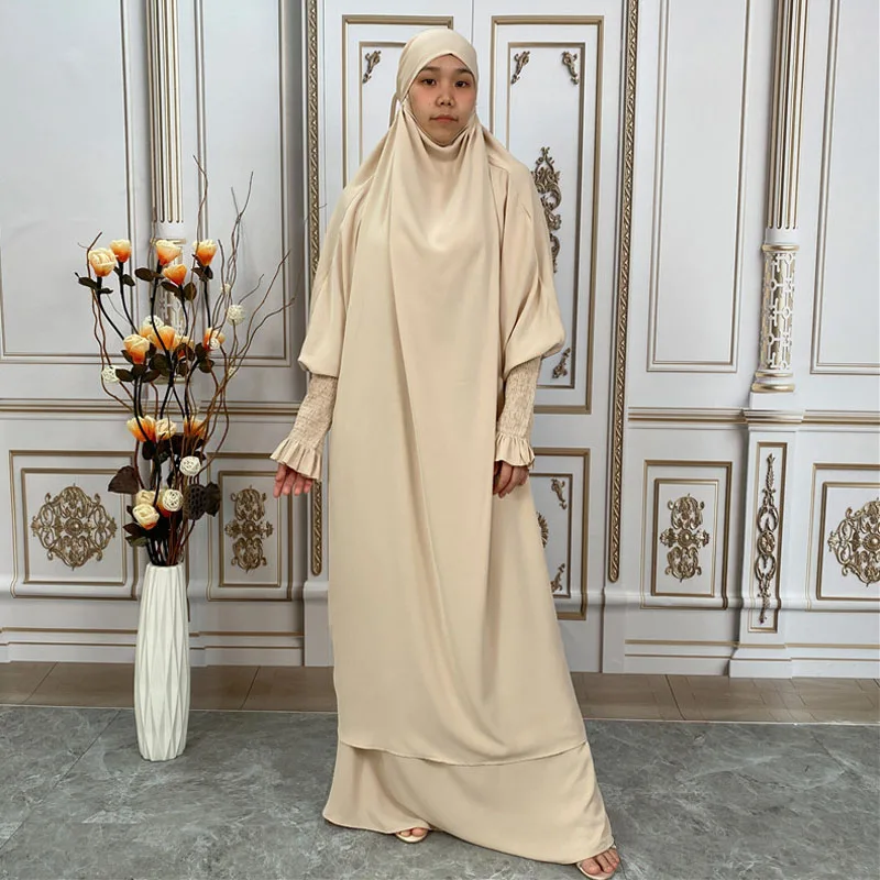 

Kaftan Abaya Muslim Women Hooded Khimar Abayas Islamic Prayer Garment Eid Ramadan Hijab Dress Arabic Robe Burqa Overhead Caftan