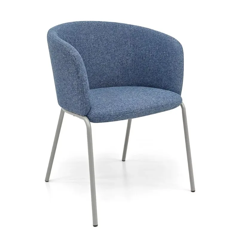 Hot-sale Home Living Room Dining Chair Upholstery Metal Legs Armrest Reasonable Low Price Leisure Chair Office Visitor Armchair