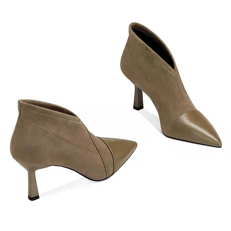 

High Heels Women's Ankle Boots Pointed Toe Fashion Shoes Luxury New Woman Pumps 2025 Designer Winter Elegant Botas Para Mujer