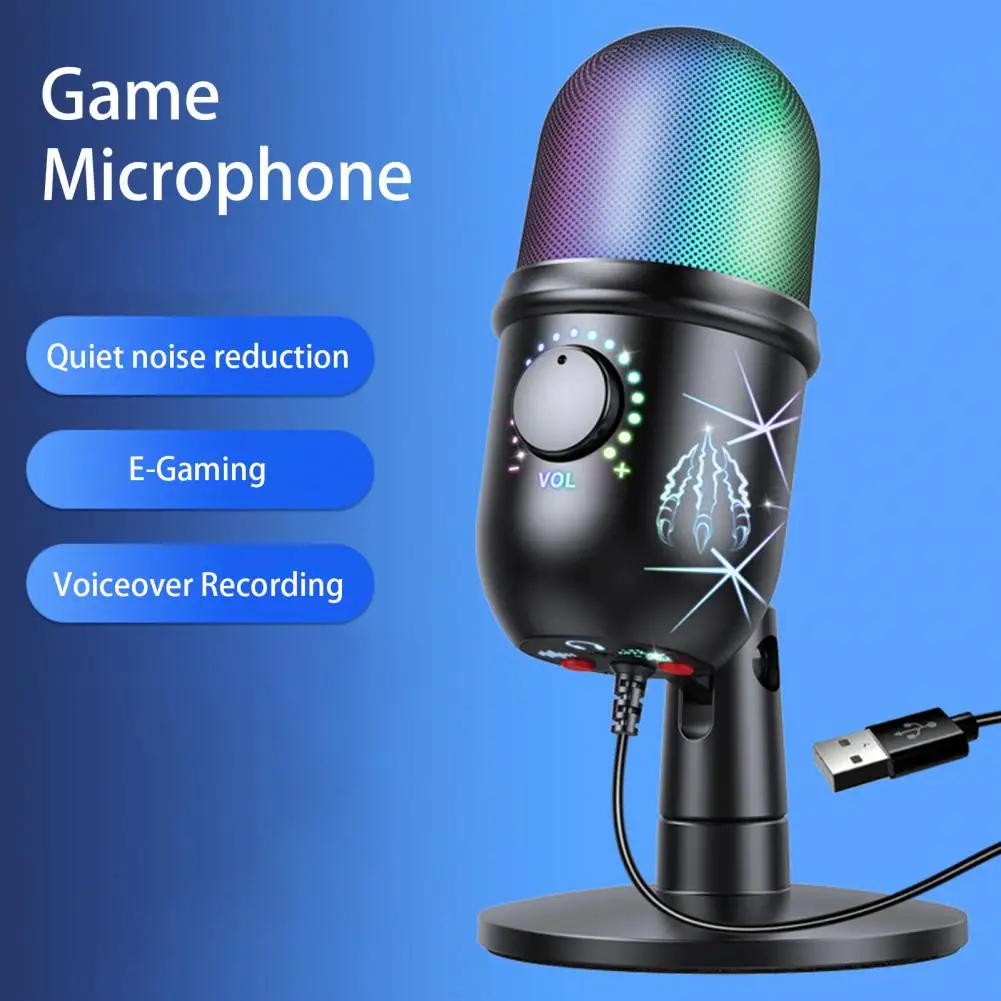 

Directivity Condenser RGB Microphone Studio Recording USB MIC For PC Laptop Streaming Video Gaming Podcasting Singing Microphone