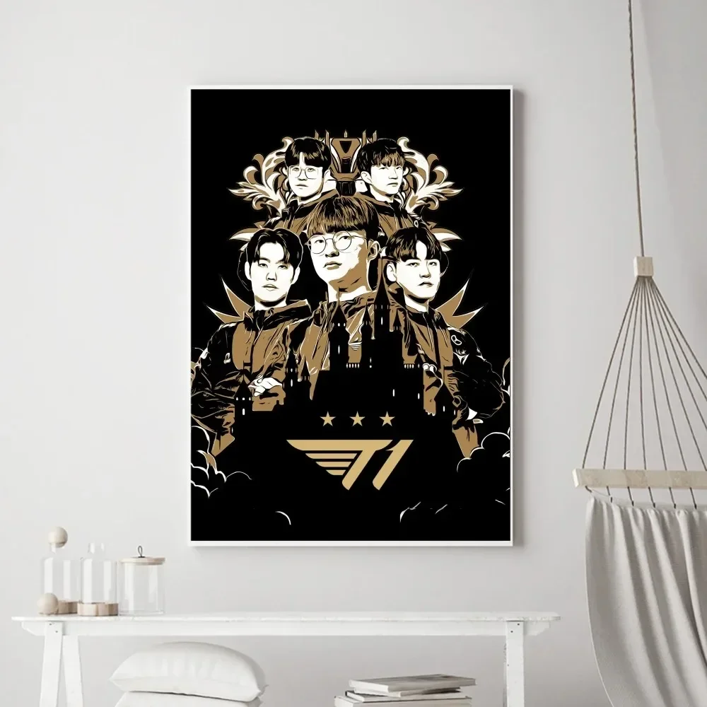 2023 T1 Team L-Lols LPL Faker Poster Vintage Prints Art Home Painting Bathroom Kitchen Bar Accessories Wall Sticker Large Size