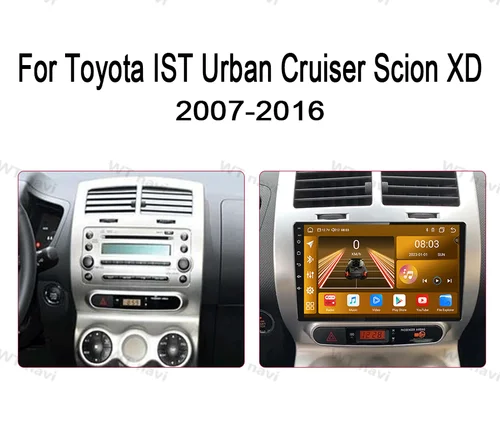Imagen 2 del producto Android 14 Radio del coche para Toyota IST Urban Cruiser 2007 - 2016 reproductor Multimedia GPS 4G Carplay Auto estéreo RDS DSP DVD unidad principal