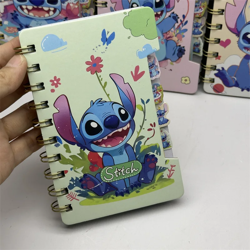 Disney Kawaii Stitch Classified Coil Book Anime Figure Stich Color Spacer Notebook School Supplies Student Stationery Prize Gift