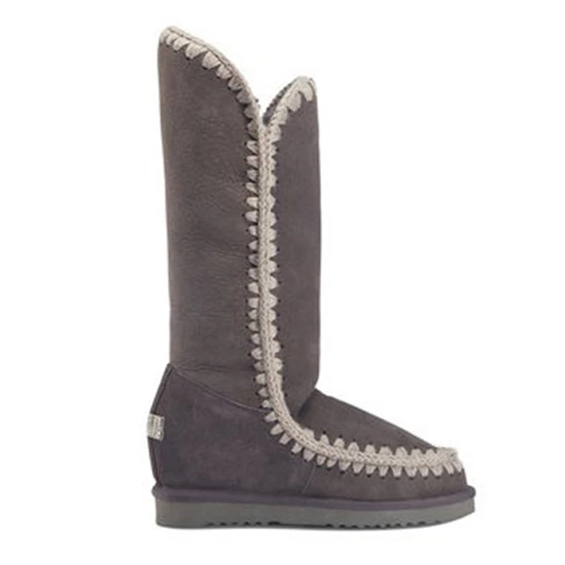 

Mou women winter snow boots eskimo 40 inner wedge original sheepskin fashionable wear-resistant tall bottes femmes