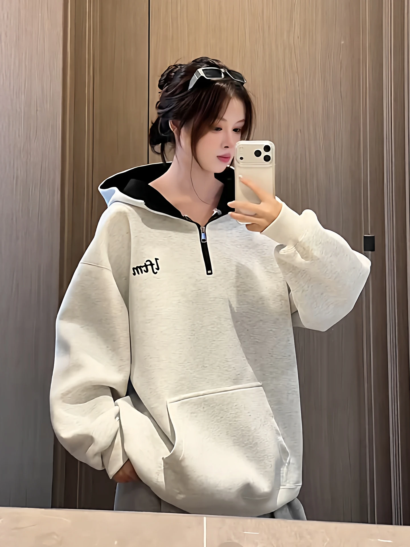 

ex Hoodie Sweatirt Thiened f Zipper Design Heavyweight Lazy Sle Jaet for Men And Women Autumn Winter Casual Wear