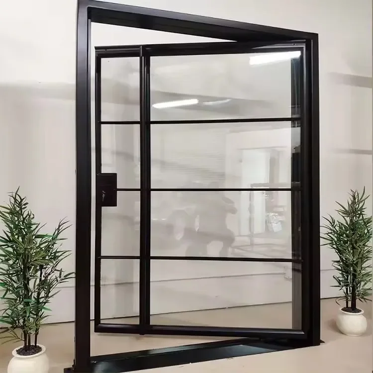 Residential Entrance Internal Aluminum Pivot Front Door Aluminium Glass Metal Pivoting Entry Doors