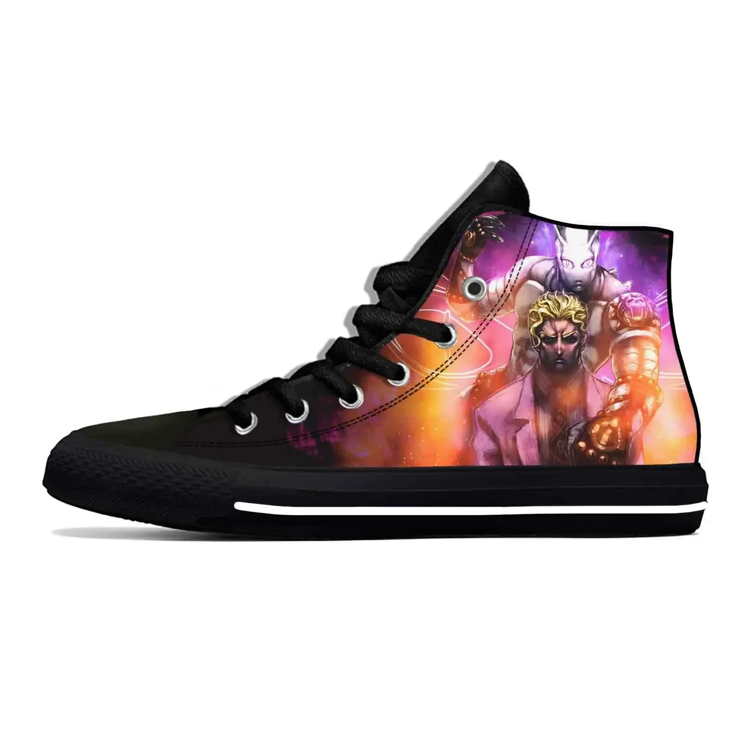 Zapatillas de tela con dibujos animados para hombre y mujer, zapatos informales de JoJo Bizarre Adventure, de alta ayuda, clásicos, de Anime, para verano