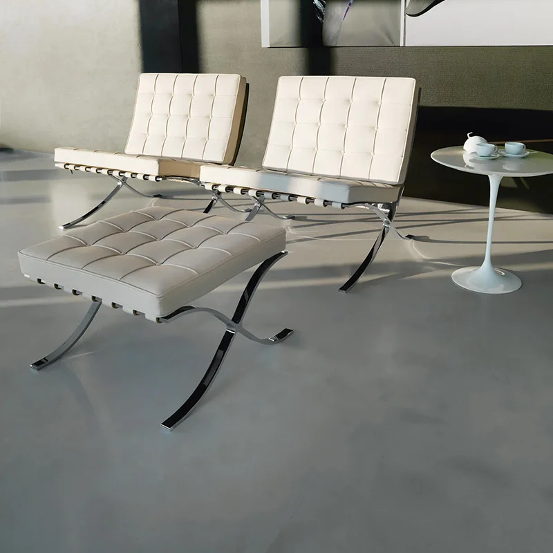 Italian minimalist leather single sofa chair high rebound