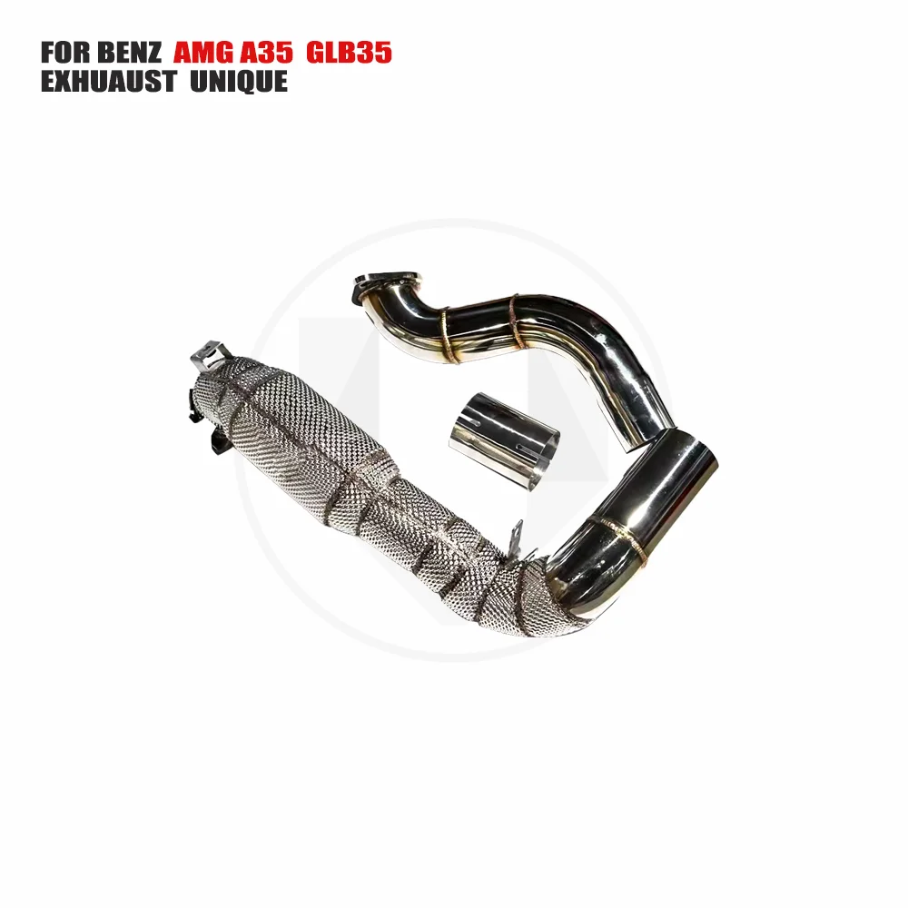 

UNIQUE Exhaust Manifold Downpipe for Mercedes-Benz CLA35 GLB35 Car Accessories With Catalytic converter Header Without cat pipe