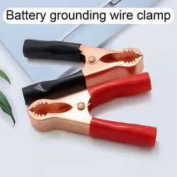 2pcs Durable 80mm Crocodile Clip 50A Red + Black Alligator Clips Battery Test Lead Clips